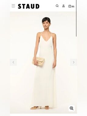 STAUD Machu Silk Dress in Ivory - NWT